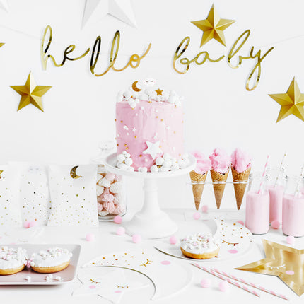 Feestbazaar Hello Baby Letterbanner goud