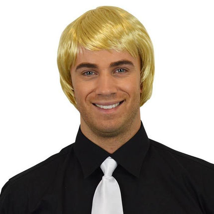 Feestbazaar Heren pruik stijl blond kort
