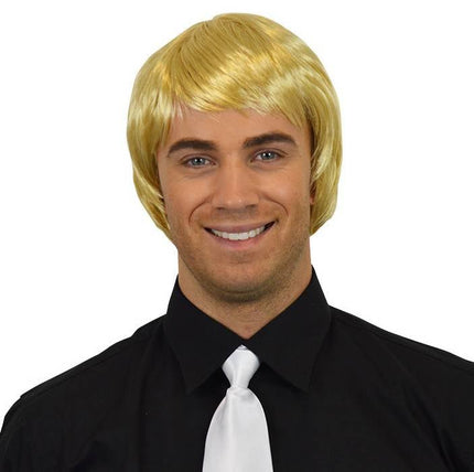 Feestbazaar Heren pruik stijl blond kort
