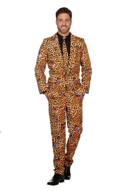 Feestbazaar Heren Suit Panterprint Kotiya