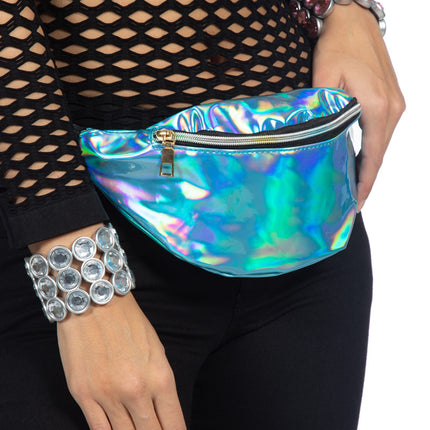 Feestbazaar Heuptas Bling Holografisch Aqua