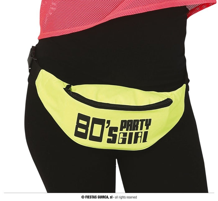 Feestbazaar Heuptasje 80's Party Girl Geel