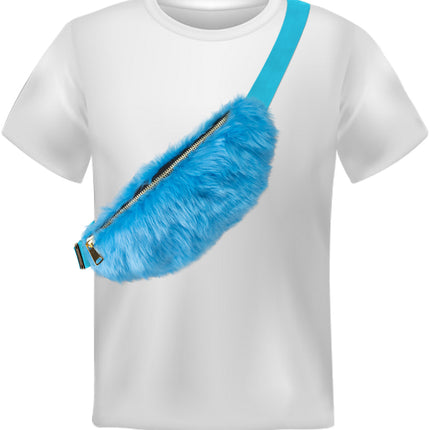 Feestbazaar Heuptasje Blauw Pluche