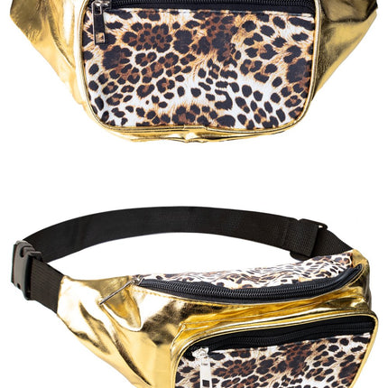 Feestbazaar Heuptasje Panter Print Goud