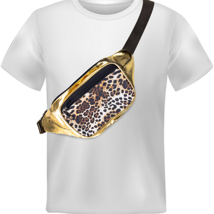 Feestbazaar Heuptasje Panter Print Goud