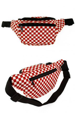 Feestbazaar Heuptasje rood/wit geblokt