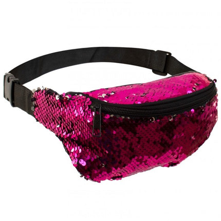 Feestbazaar Heuptasje roze pailletten