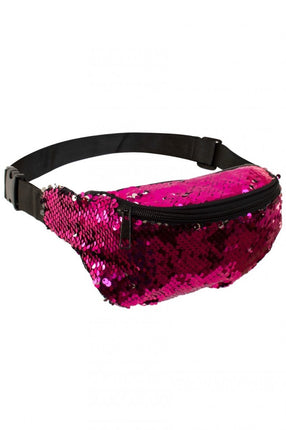Feestbazaar Heuptasje roze pailletten