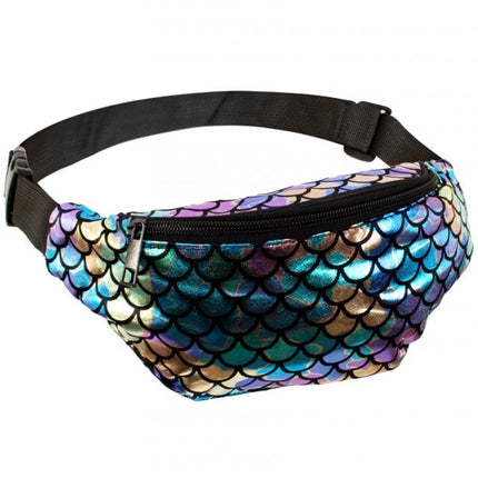Feestbazaar Heuptasje schubben metallic multikleur