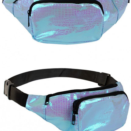Feestbazaar Heuptasje slangenleer print Turquoise
