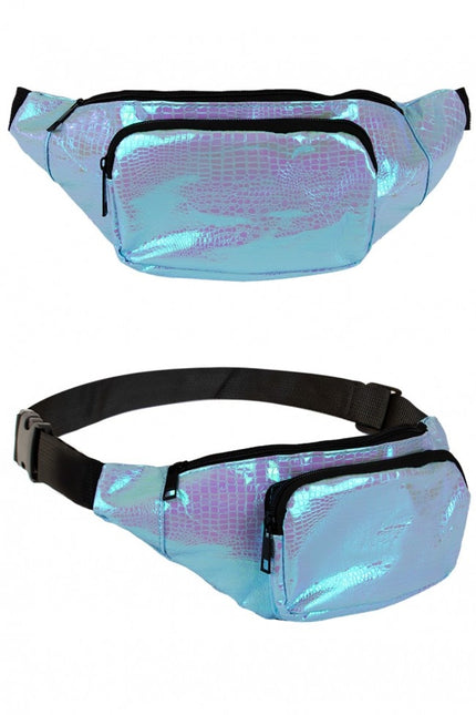 Feestbazaar Heuptasje slangenleer print Turquoise