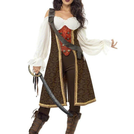 Feestbazaar High Seas Piratenpak vrouw