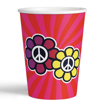 Feestbazaar Hippie Bekertjes Peace Flowers (8st)