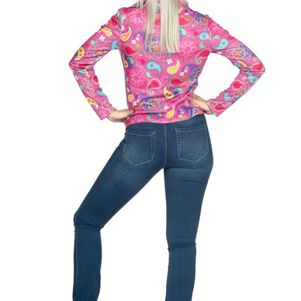 Feestbazaar Hippie Blouse Daisy Roze Dames