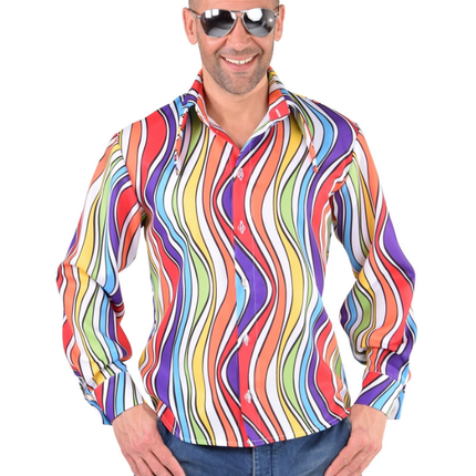 Feestbazaar Hippie blouse rainbow waves