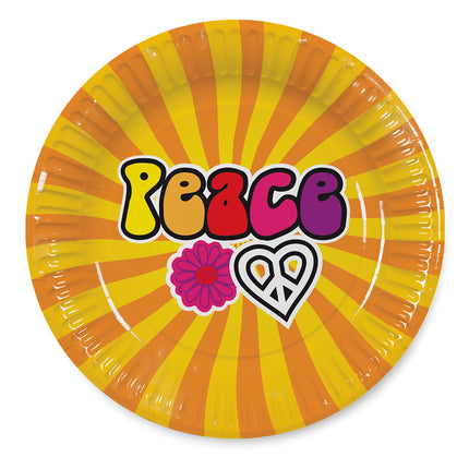 Feestbazaar Hippie Borden Peace 23 cm (8st)