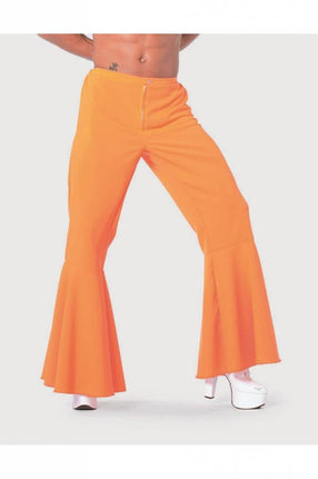 Feestbazaar Hippie broek bi-stretch man neon oranje