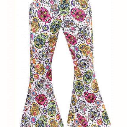 Feestbazaar Hippie broek mexican skull man