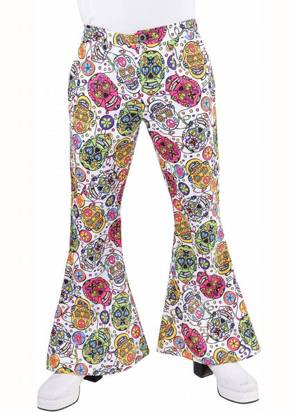 Feestbazaar Hippie broek mexican skull man