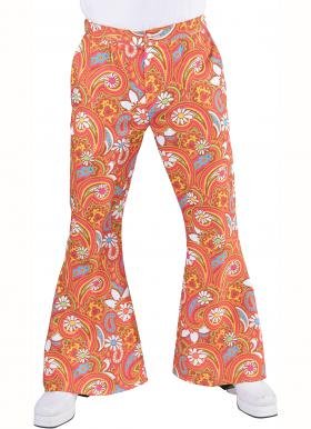 Feestbazaar Hippie broek Paisley bruin/oranje