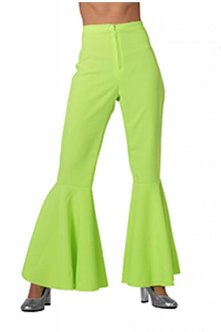 Feestbazaar Hippie broek vrouw neon groen Jess