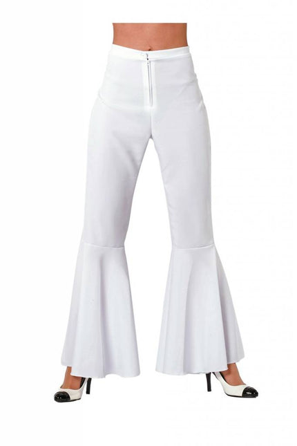 Feestbazaar Hippie broek vrouw wit Jess