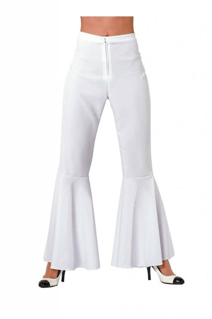 Feestbazaar Hippie broek vrouw wit Jess