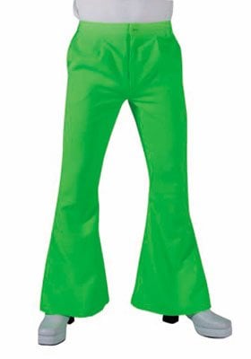 Feestbazaar Hippie disco broek fluor groen man