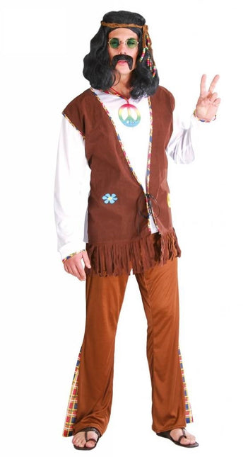 Feestbazaar Hippie Flower Power Kostuum Man