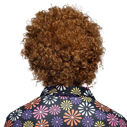 Feestbazaar Hippie Groove Krullen Pruik Bruin Berry