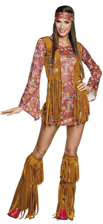 Feestbazaar Hippie hottie kostuum dames