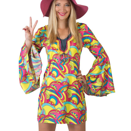 Feestbazaar Hippie Jurk Groovy Kort Hannah