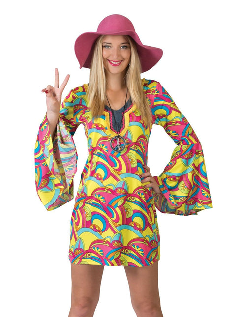 Feestbazaar Hippie Jurk Groovy Kort Hannah