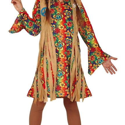 Feestbazaar Hippie Jurkje Flower Power Peace Kind