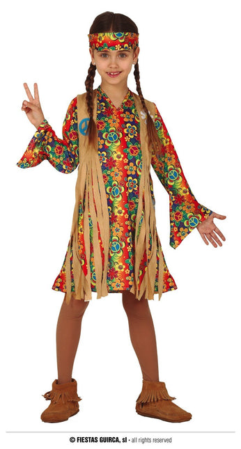 Feestbazaar Hippie Jurkje Flower Power Peace Kind