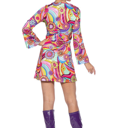 Feestbazaar Hippie Jurkje roze bloemen Dames