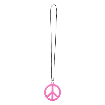 Feestbazaar Hippie ketting fluor roze