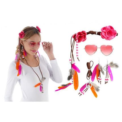 Feestbazaar Hippie Kit Indigo 4-Delig