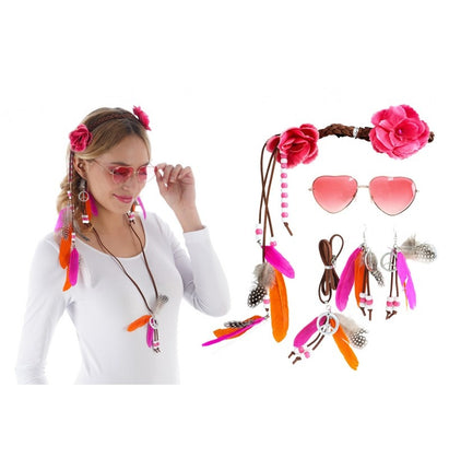 Feestbazaar Hippie Kit Indigo 4-Delig