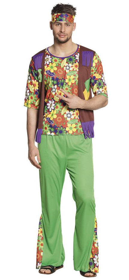 Feestbazaar Hippie kostuum man woodstock