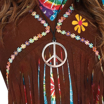 Feestbazaar Hippie Kostuum Vrouw Peace Lotus