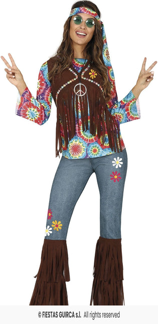 Feestbazaar Hippie Kostuum Vrouw Peace Lotus