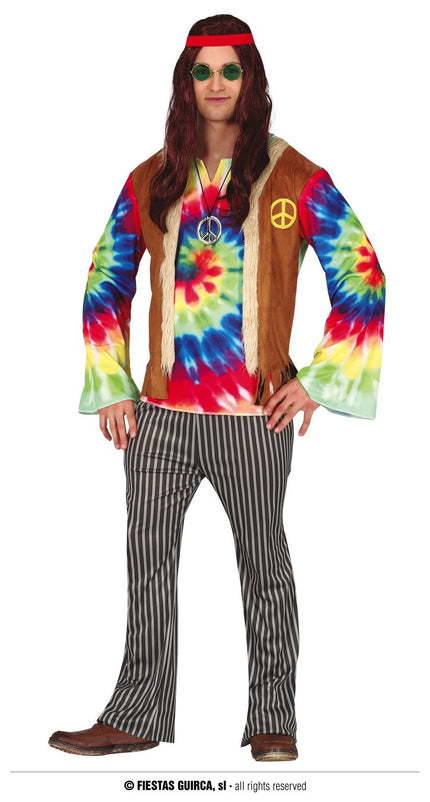 Feestbazaar Hippie Outfit Tie Dye Heren
