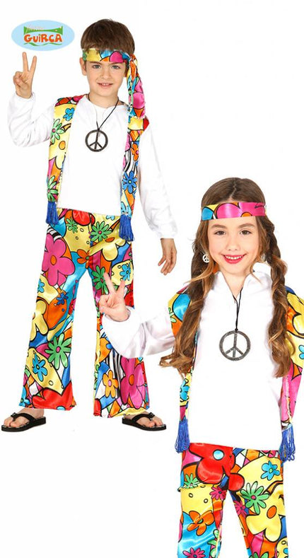 Feestbazaar Hippie peace kostuum kind