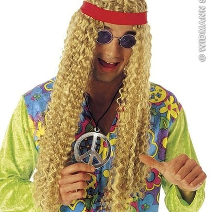 Feestbazaar Hippie pruik met hoofdband