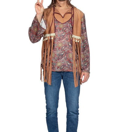 Feestbazaar Hippie Shirt Elliot Bruin Heren