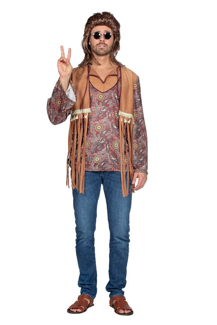 Feestbazaar Hippie Shirt Elliot Bruin Heren