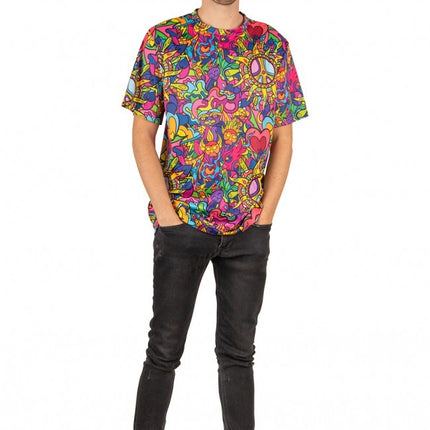 Feestbazaar Hippie T-shirt Heren Colorful Dreams