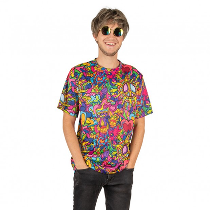 Feestbazaar Hippie T-shirt Heren Colorful Dreams