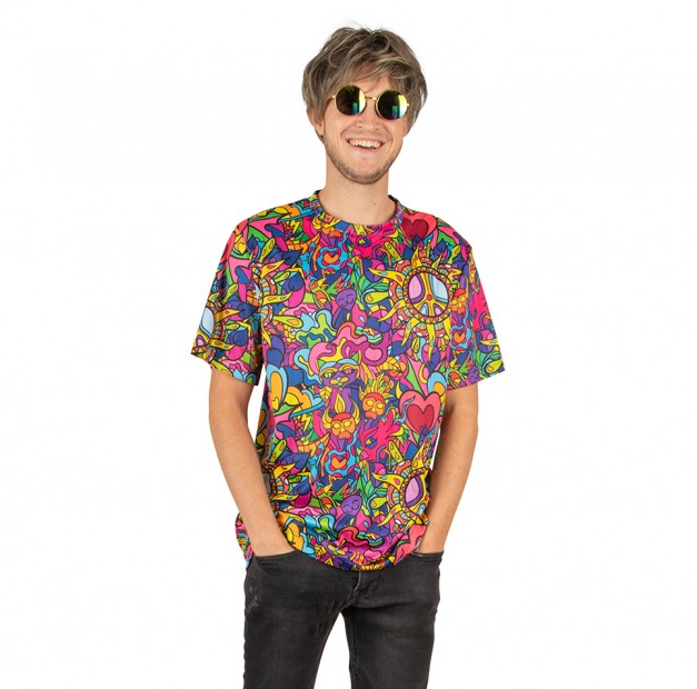 Feestbazaar Hippie T-shirt Heren Colorful Dreams